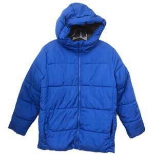 GAP Kids Size XL Royal Blue Hooded Puffer Jacket Coat Winter Warm